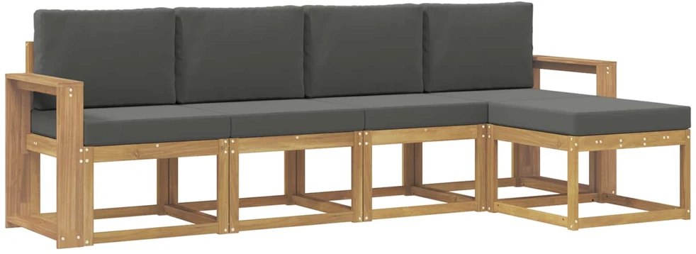 Lauko sofos komplektas 5 vnt. Balta ir antracito