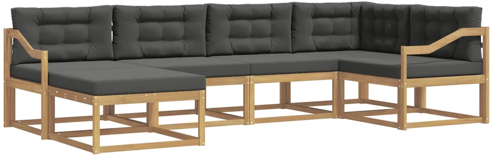 Lauko sofos komplektas 6 vnt. 6 vietos Balta ir antracito