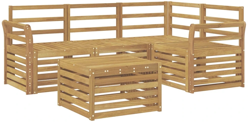 Lauko sofos komplektas 5 vnt. 4 vietos Balta