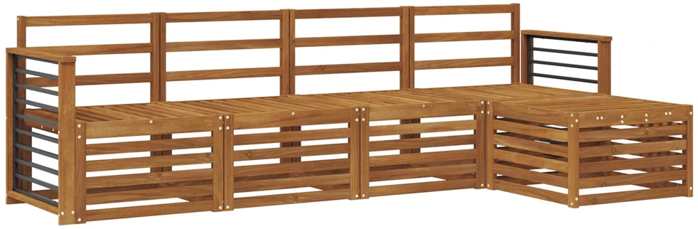 Lauko sofos komplektas 5 vnt. Natūrali