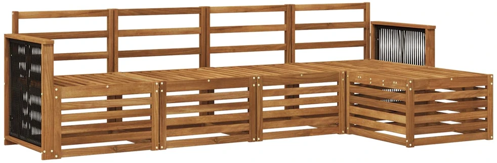 Lauko sofos komplektas 5 vnt. 5 vietos Natūrali