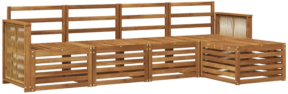 Lauko sofos komplektas 5 vnt. Natūrali
