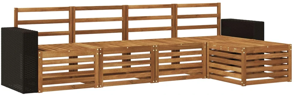 Lauko sofos komplektas 5 vnt. Natūrali