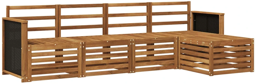 Lauko sofos komplektas 5 vnt. Natūrali