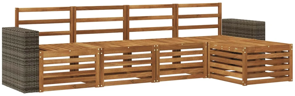 Lauko sofos komplektas 5 vnt. Natūrali