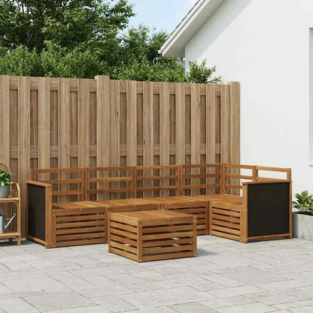 Lauko sofos komplektas 6 vnt. 5 vietos Natūrali