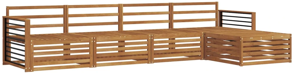 Lauko sofos komplektas 5 vnt. Natūrali Kietos akacijos mediena