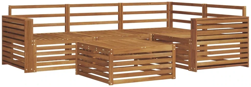 Lauko sofos komplektas 5 vnt. Natūrali Kietos akacijos mediena