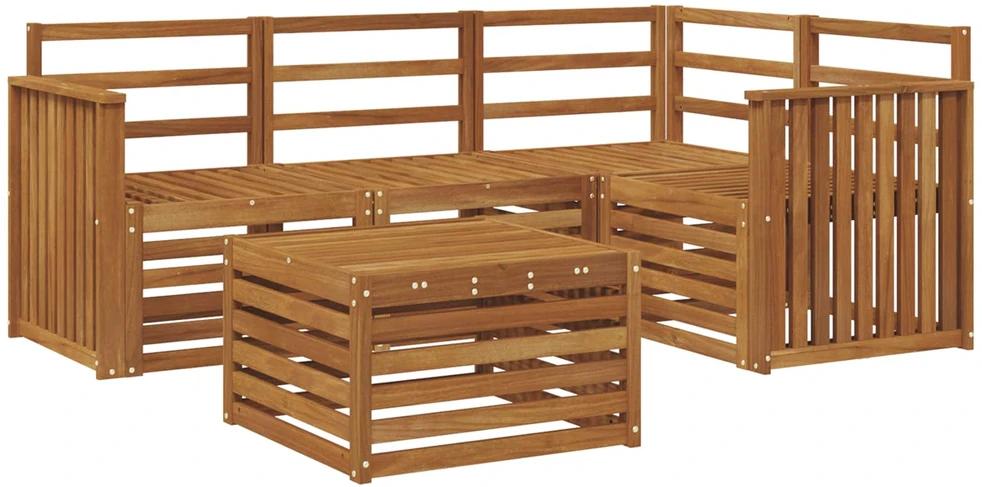 Lauko sofos komplektas 5 vnt. Natūrali Poliesteris