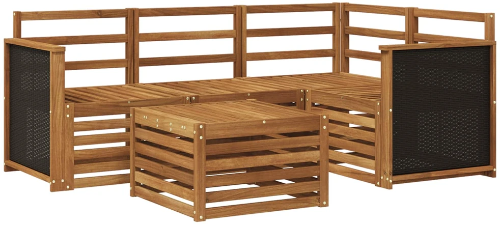 Lauko sofos komplektas 5 vnt. Natūrali Poliesteris