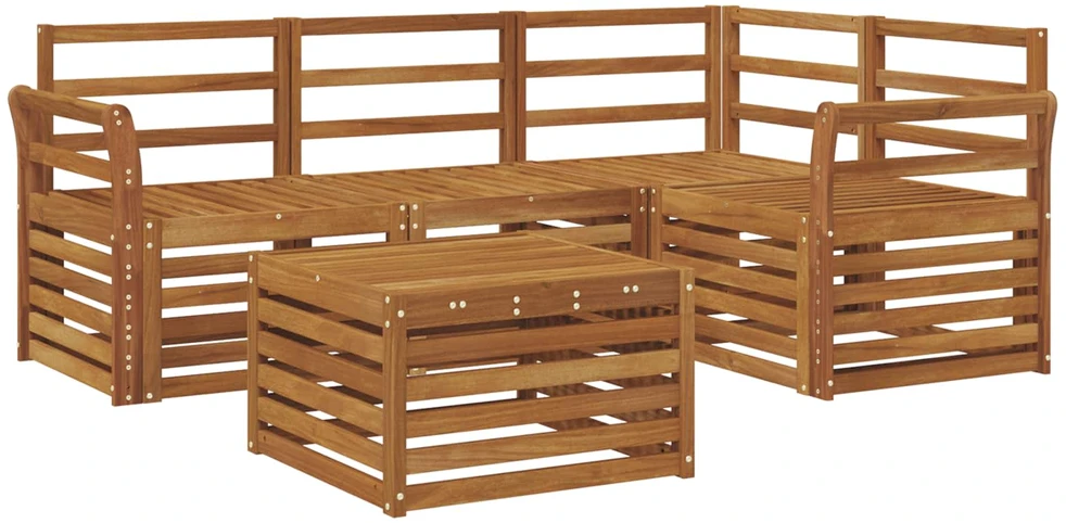 Lauko sofos komplektas 5 vnt. Natūrali Poliesteris