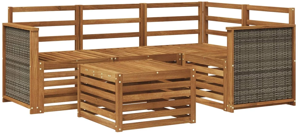 Lauko sofos komplektas 5 vnt. Natūrali Poliesteris