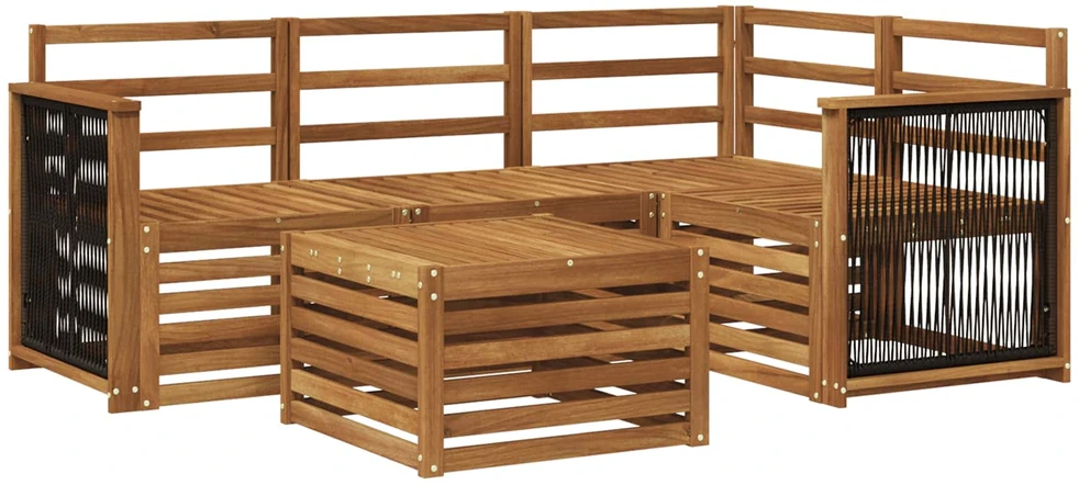 Lauko sofos komplektas 5 vnt. Natūrali Poliesteris