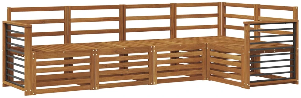 Lauko sofos komplektas 5 vnt. Natūrali Poliesteris