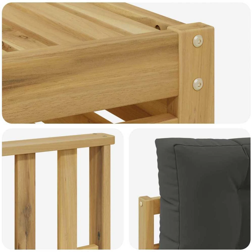 Lauko sofos komplektas 6 vnt. Balta ir antracito Poliesteris