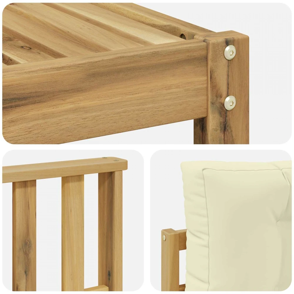 Lauko baldų komplektas Lauko sofos komplektas 6 vnt. Balta ir kreminė Poliesteris