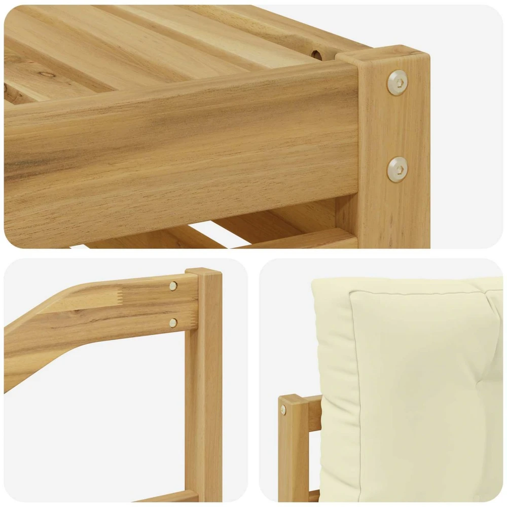 Lauko sofos komplektas 6 vnt. Balta ir kreminė Poliesteris