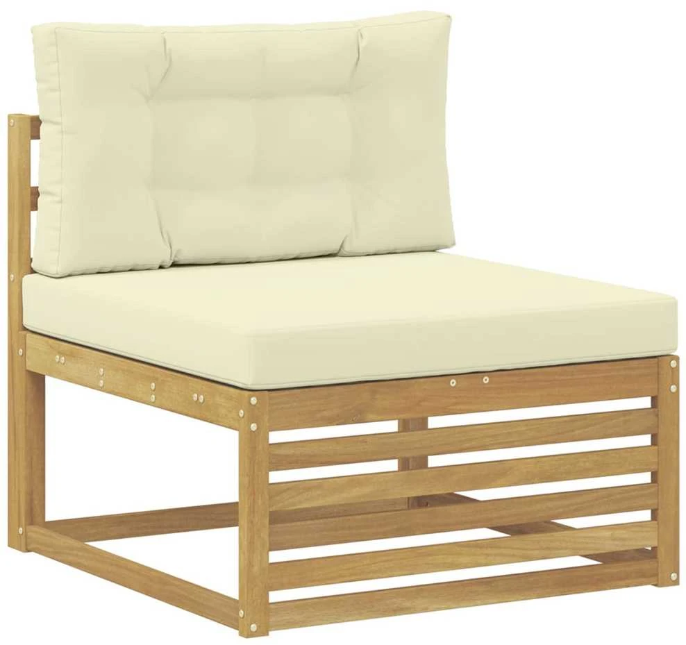Lauko sofos komplektas 6 vnt. Balta ir kreminė Poliesteris