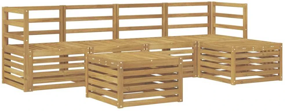 Lauko sofos komplektas 6 vnt. Balta Kietos akacijos mediena