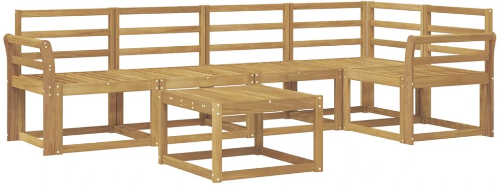 Lauko sofos komplektas 6 vnt. Balta Kietos akacijos mediena