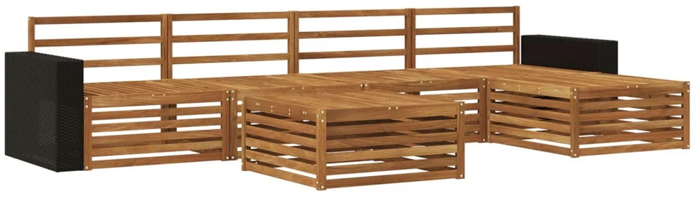 Lauko sofos komplektas 6 vnt. Natūrali Kietos akacijos mediena