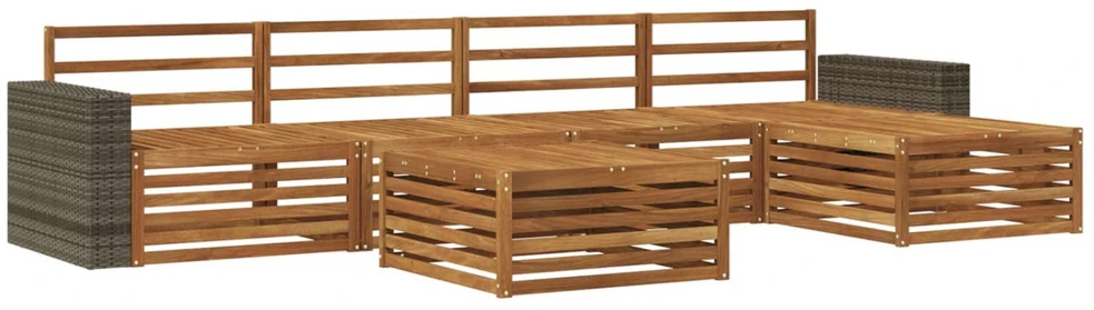 Lauko sofos komplektas 6 vnt. Natūrali Kietos akacijos mediena
