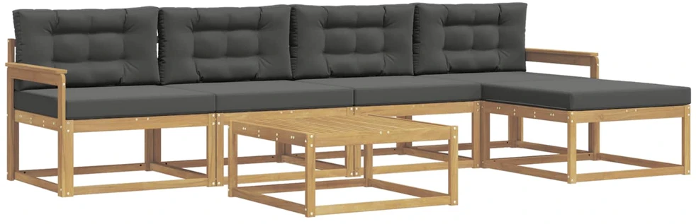 Lauko sofos komplektas 6 vnt. 5 vietos Balta ir antracito