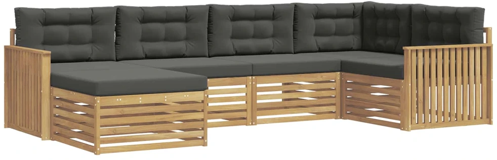 Lauko sofos komplektas 6 vnt. 6 vietos Balta ir antracito