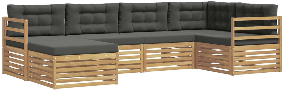 Lauko sofos komplektas 6 vnt. 6 vietos Balta ir antracito