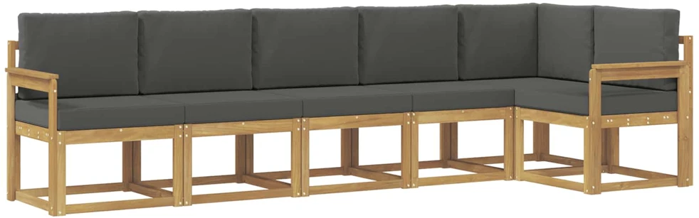 Lauko sofos komplektas 6 vnt. Balta ir antracito Poliesteris