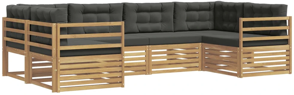 Lauko sofos komplektas 6 vnt. 6 vietos Balta ir antracito