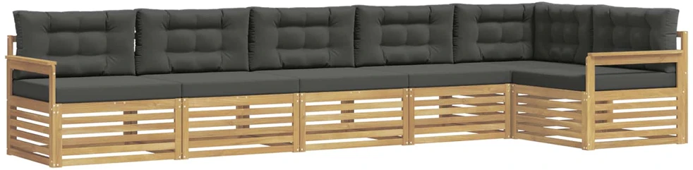 Lauko sofos komplektas 6 vnt. 6 vietos Balta ir antracito