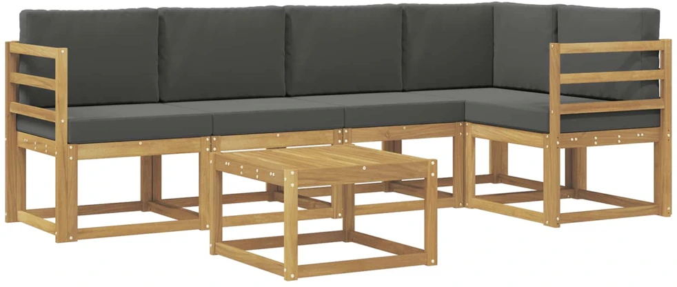 Lauko sofos komplektas 6 vnt. 5 vietos Balta ir antracito