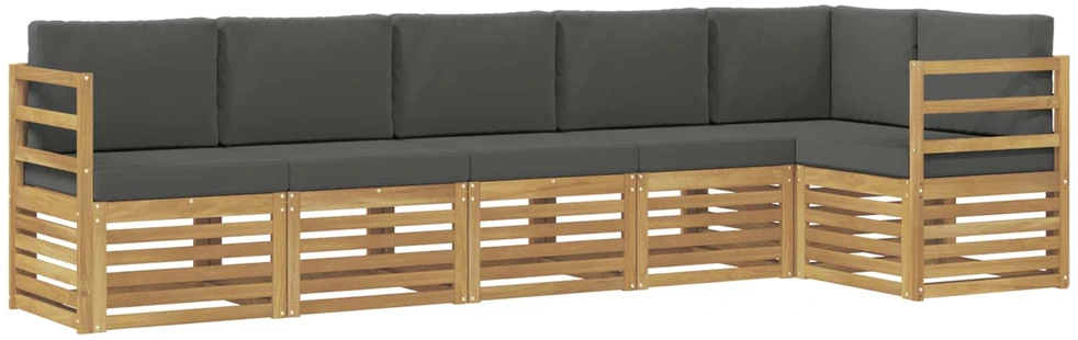 Lauko sofos komplektas 6 vnt. 6 vietos Balta ir antracito