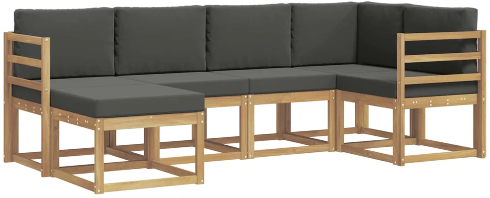Lauko sofos komplektas 6 vnt. Balta ir antracito Poliesteris
