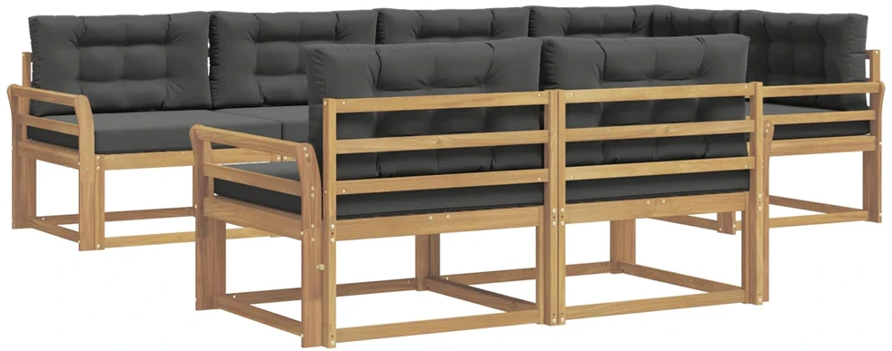 Lauko sofos komplektas 6 vnt. 7 vietos Balta ir antracito