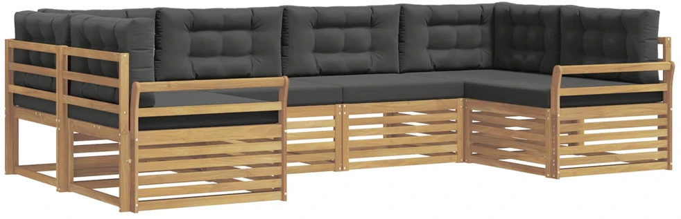 Lauko sofos komplektas 6 vnt. 6 vietos Balta ir antracito