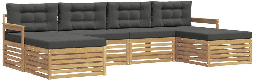 Lauko sofos komplektas 6 vnt. Balta ir antracito