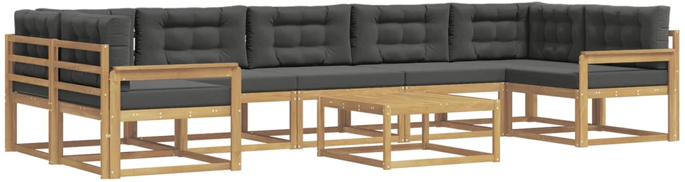 Lauko sofos komplektas 6 vnt. 7 vietos Balta ir antracito