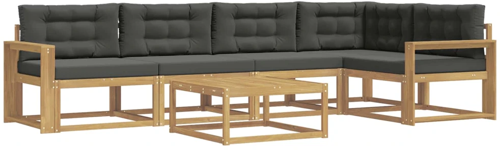Lauko sofos komplektas 6 vnt. 5 vietos Balta ir antracito
