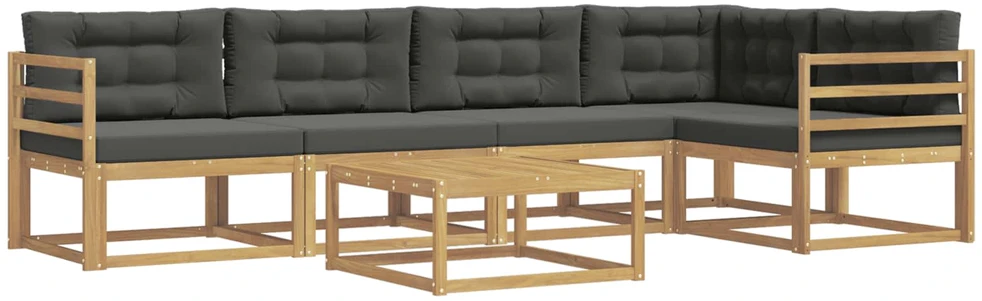 Lauko sofos komplektas 6 vnt. 5 vietos Balta ir antracito