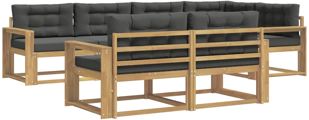 Lauko sofos komplektas 6 vnt. 7 vietos Balta ir antracito