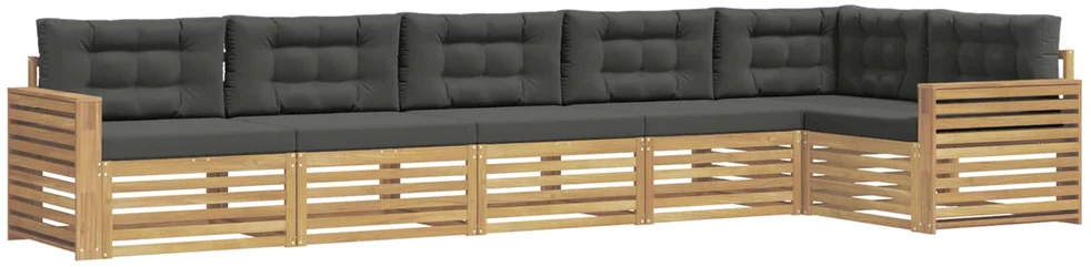 Lauko sofos komplektas 6 vnt. 6 vietos Balta ir antracito