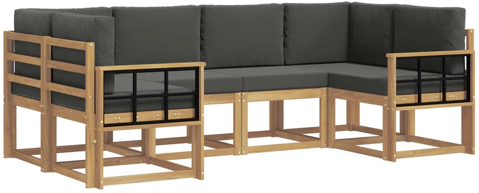 Lauko sofos komplektas 6 vnt. 6 vietos Balta ir antracito