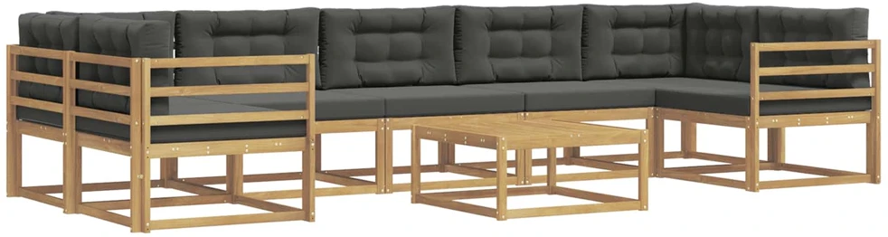 Lauko sofos komplektas 6 vnt. 7 vietos Balta ir antracito
