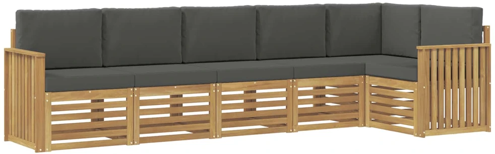 Lauko sofos komplektas 6 vnt. 6 vietos Balta ir antracito