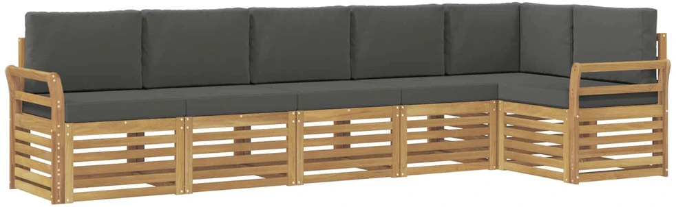Lauko sofos komplektas 6 vnt. 6 vietos Balta ir antracito