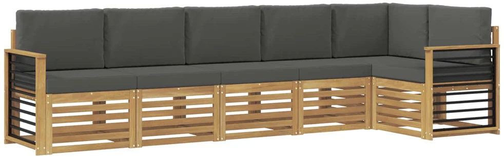 Lauko sofos komplektas 6 vnt. 6 vietos Balta ir antracito