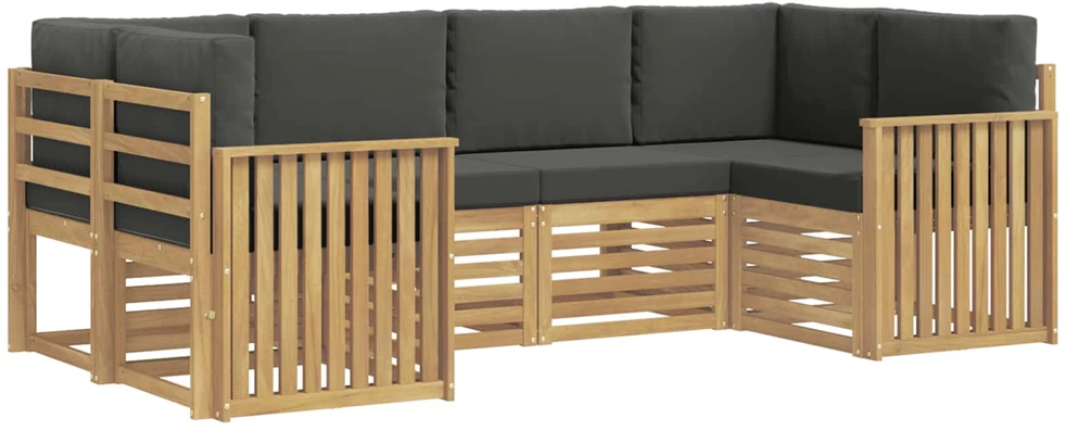 Lauko sofos komplektas 6 vnt. 6 vietos Balta ir antracito