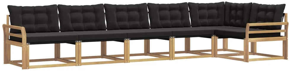 Lauko sofos komplektas 6 vnt. Balta ir juoda
